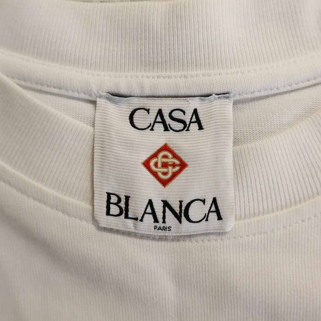 CASABLANCA(カサブランカ) Le Passage t-shirt 両面プリント オーガニックコットン 半袖Tシャツ ホワイト U-MPS25-JTS-001-07