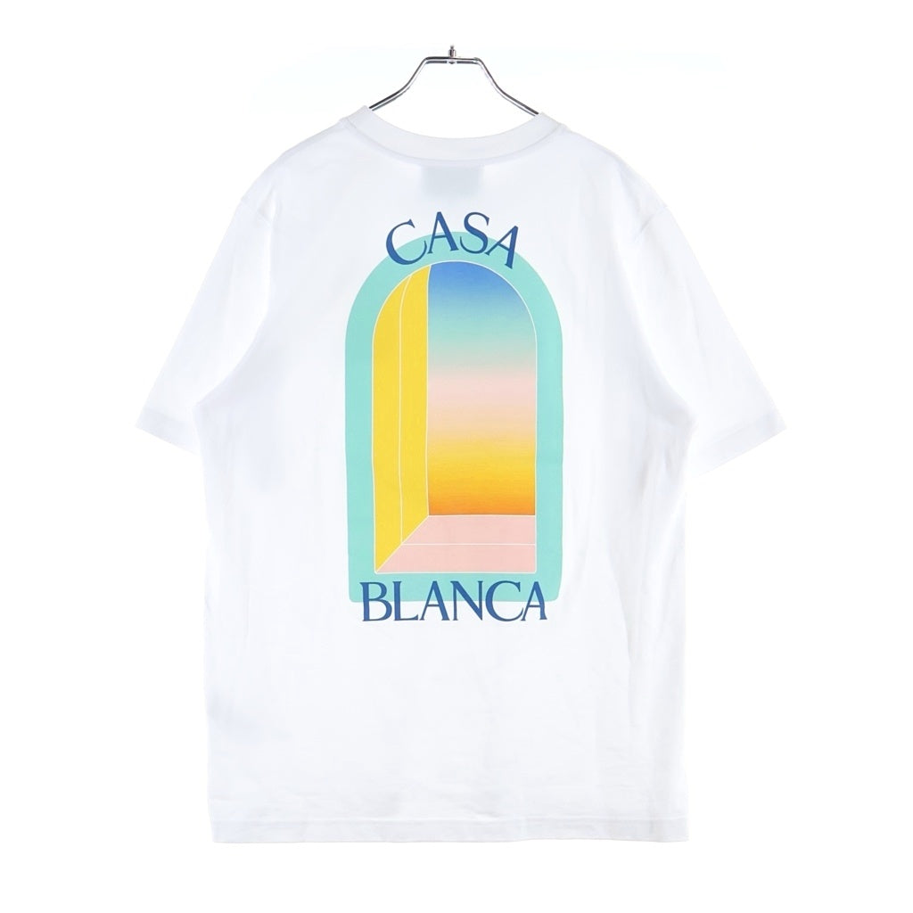 CASABLANCA(カサブランカ) L'Arc Color プリント オーガニックコットン 半袖Tシャツ カットソー ホワイト U-MPF24-JTS-001-01