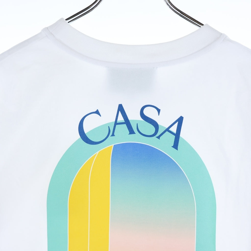 CASABLANCA(カサブランカ) L'Arc Color プリント オーガニックコットン 半袖Tシャツ カットソー ホワイト U-MPF24-JTS-001-01