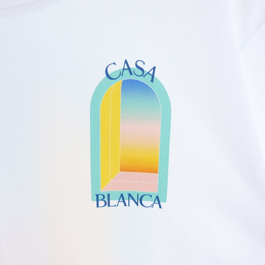 CASABLANCA(カサブランカ) L'Arc Color プリント オーガニックコットン 半袖Tシャツ カットソー ホワイト U-MPF24-JTS-001-01