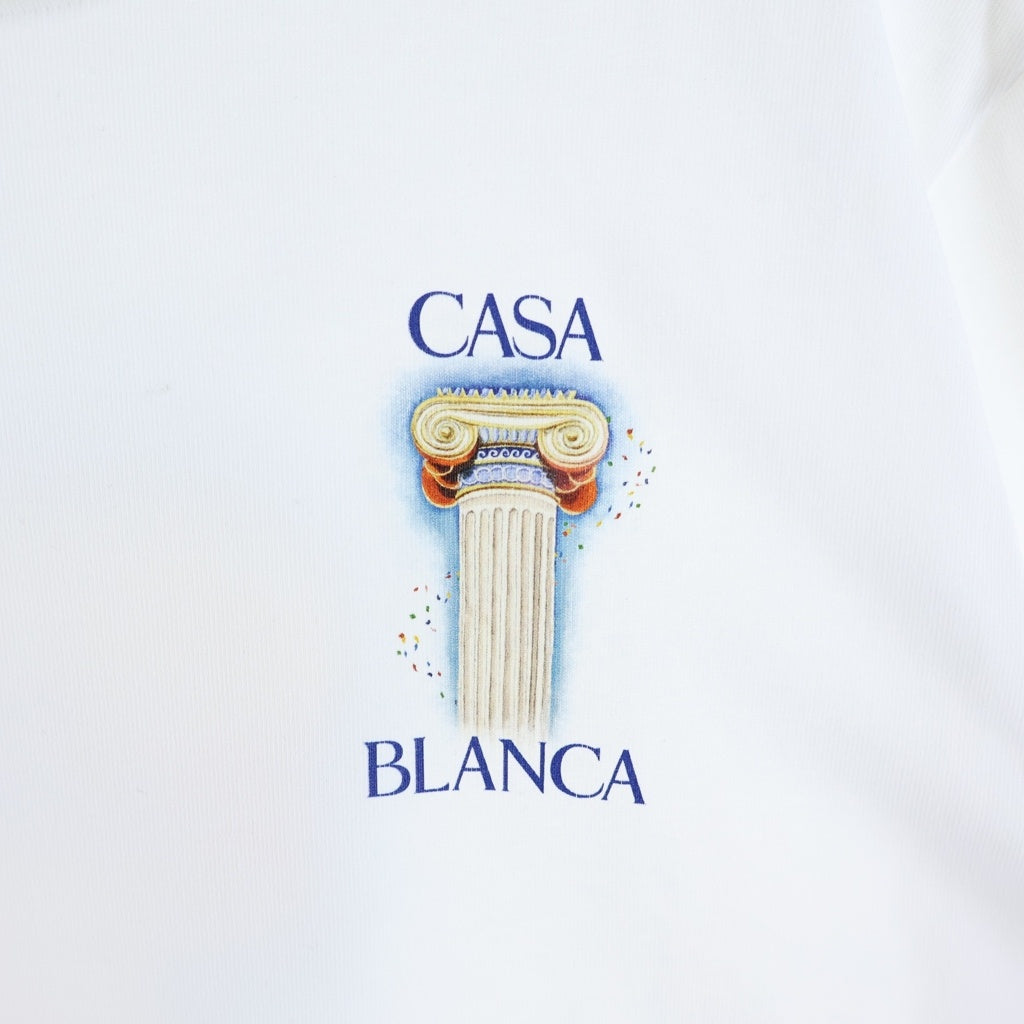 CASABLANCA(カサブランカ) 25SS La Colomne プリント オーガニックコットン 半袖Tシャツ カットソー ホワイト MPS25-JTS-001-05