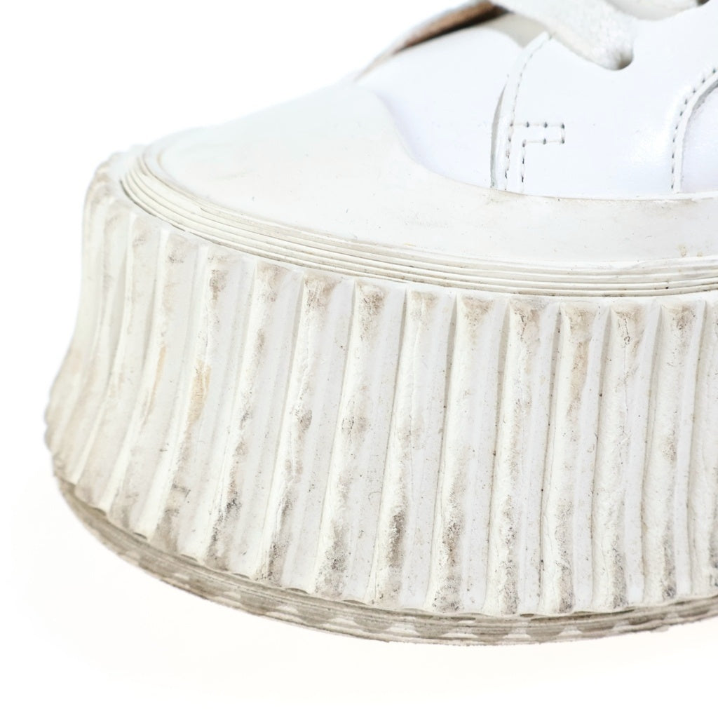 JIL SANDER(ジルサンダー) PLATFORM LEATHER SHOES プラットフォームレザースニーカー 圧底シューズ ホワイト レディース