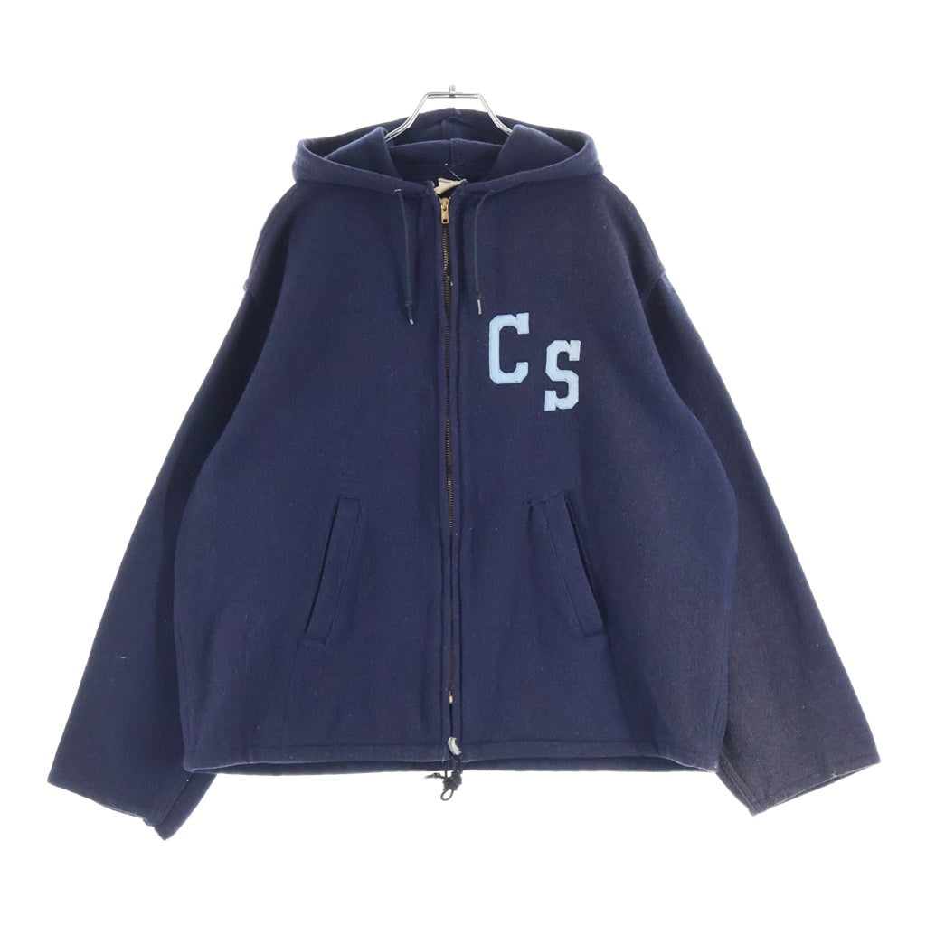 CHAMPION(チャンピオン) 60S VINTAGE WOOL HOODIE JACKET C中ランタグ ウール フーディー ジャケット ネイビー