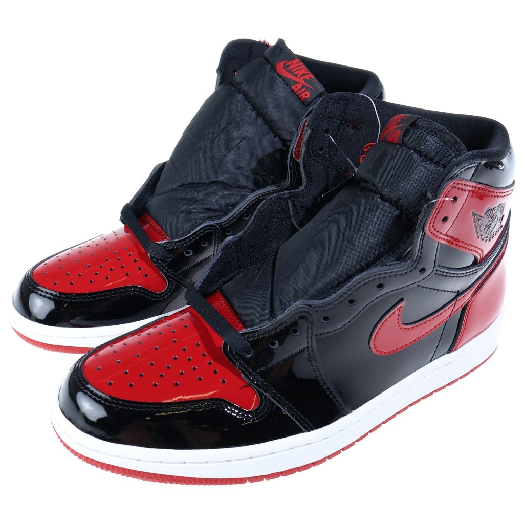 NIKE(ナイキ) AIR JORDAN 1 HIGH PATENT BRED エアジョーダン1 ハイ OG パテントブレッド レッド/ブラック US9/27cm 555088-063