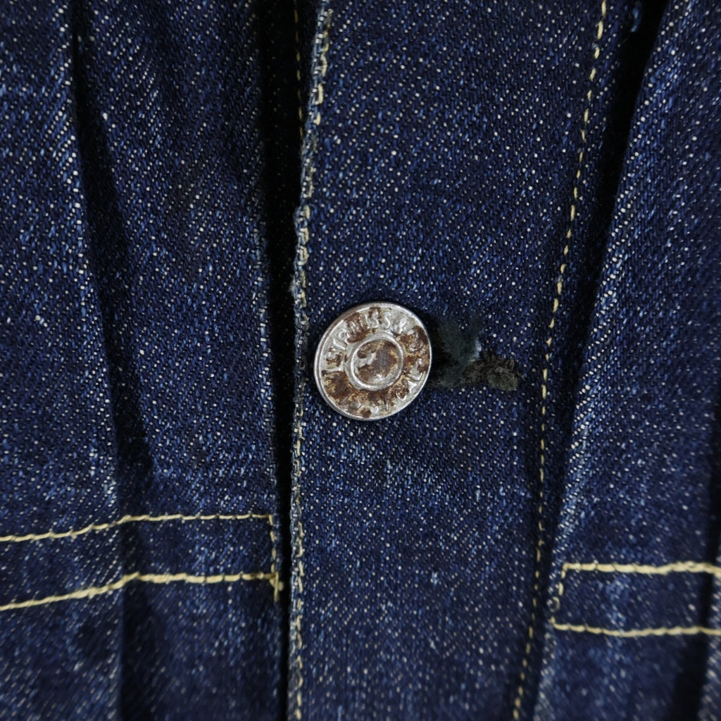Levi's(リーバイス) 40s VINTAGE 506XX 46MODEL 片面 BIG E 針刺しヤスリバックル オールイエローステッチ デニムジャケット 真紺 インディゴ