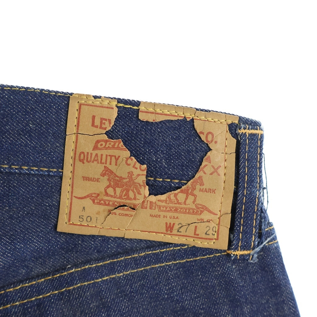 Levi's(リーバイス) 60S VINTAGE DEADSTOCK BIG E A TYPE Vステッチ ヴィンテージ デッドストック フラッシャー付き 足長R ボタン裏刻印6 紙パッチ デニムパンツ インディゴ