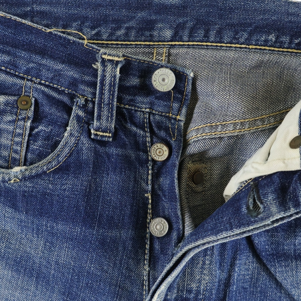 Levi's(リーバイス) 40-50S VINTAGE 501XX 47MODEL 革パッチ ボタン裏ツーブロンク 隠しリベット 片面BIG E センターセット 通常R ボタンフライ デニムパンツ インディゴ
