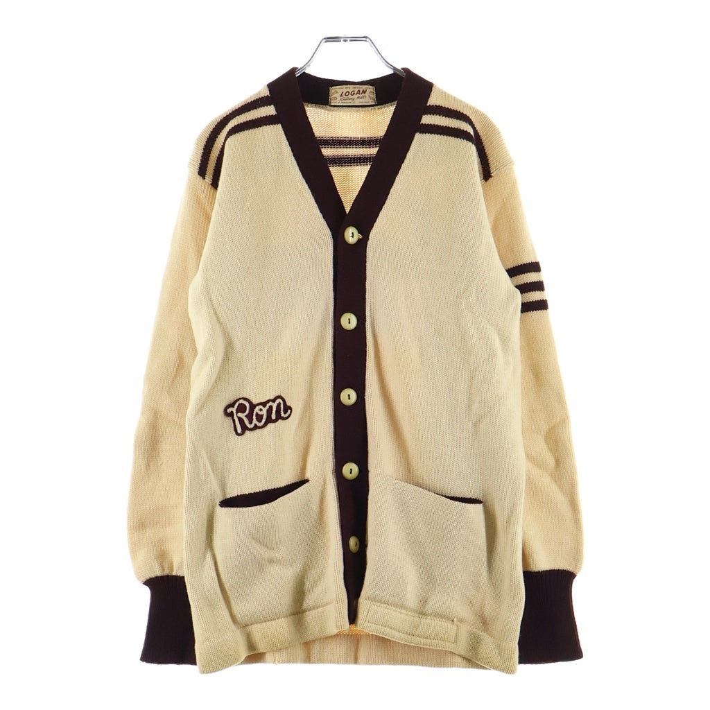 VINTAGE(ヴィンテージ) 50S LOGAN WOOL LETTERD CARDIGAN ウール レタードカーディガン ベージュ