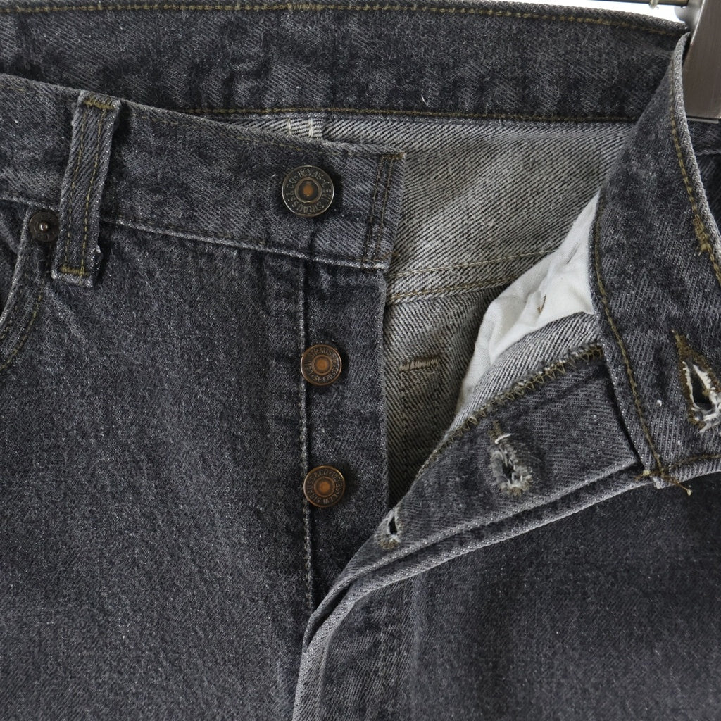 Levi's(リーバイス) 90S VINTAGE 501 後染め ボタン裏520 スモールe USA製 フライボタン デニム パンツ ブラック