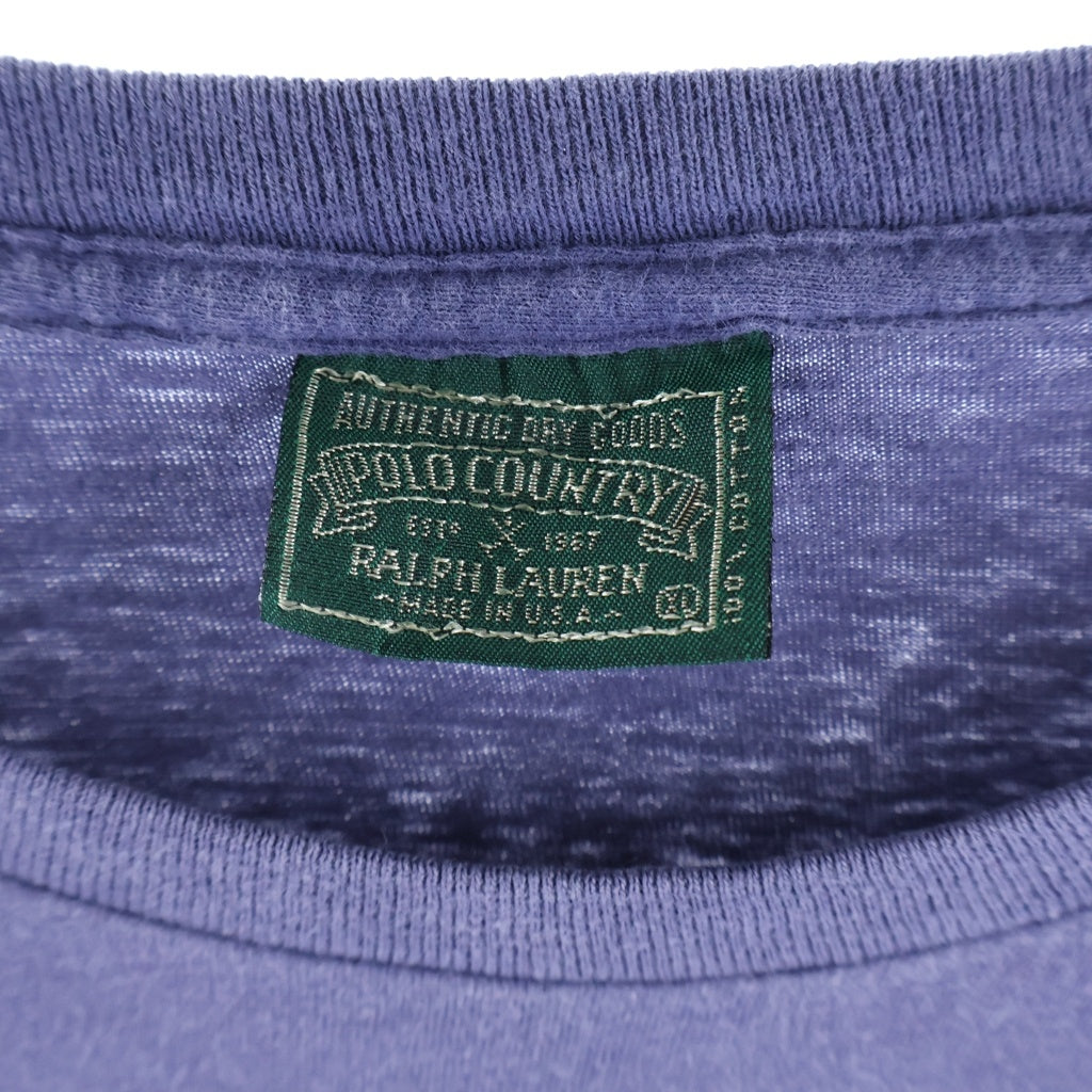 POLO RALPH LAUREN(ポロラルフローレン) COUNTRY AUTHENTIC DRY GOODS POCKET PRINT TEE カントリー 胸ポケット プリント 半袖Tシャツ カットソー パープル