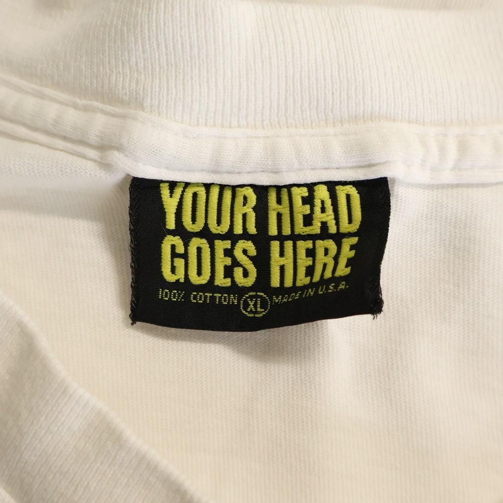 VINTAGE(ヴィンテージ) 90S YOUR HEAD GOES HERE I AM NOT OBSESSIVE 両面プリントクルーネック半袖Tシャツ ホワイト