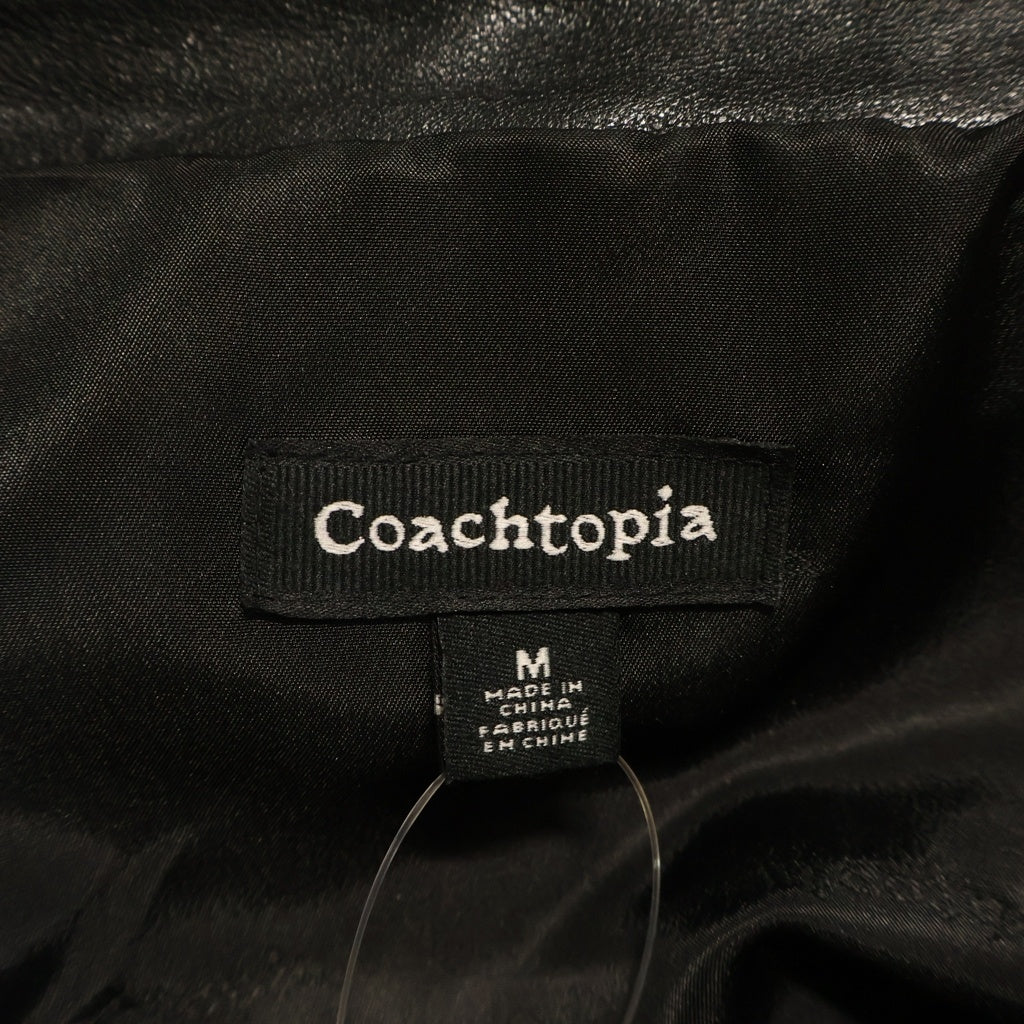 COACH(コーチ) COACHTOPIA LEATHER ZIP BOMBER JACKET コーチトピア レザーボンバージャケット ブラック CBS77