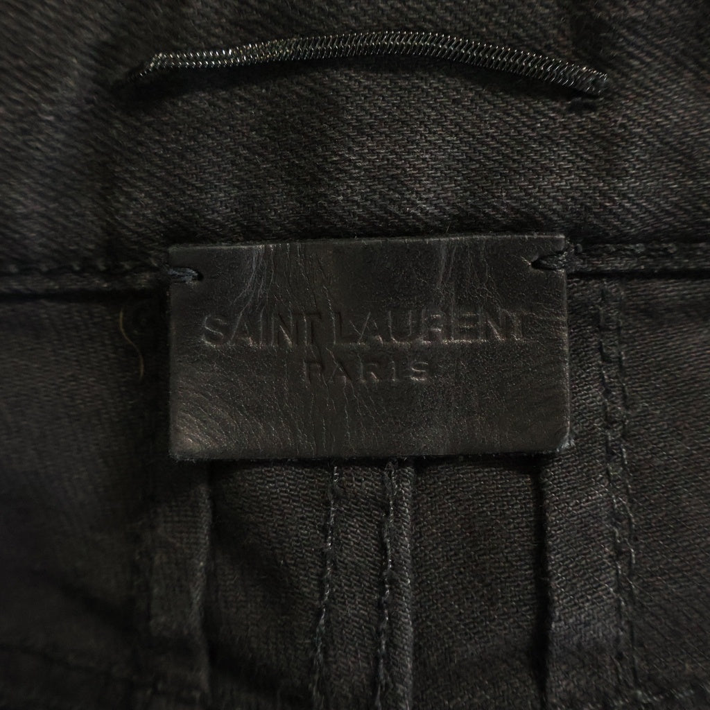 SAINT LAURENT PARIS(サンローランパリ) 13AW BIKER PANTS レザー切り替え バイカーパンツ ブラック 330285