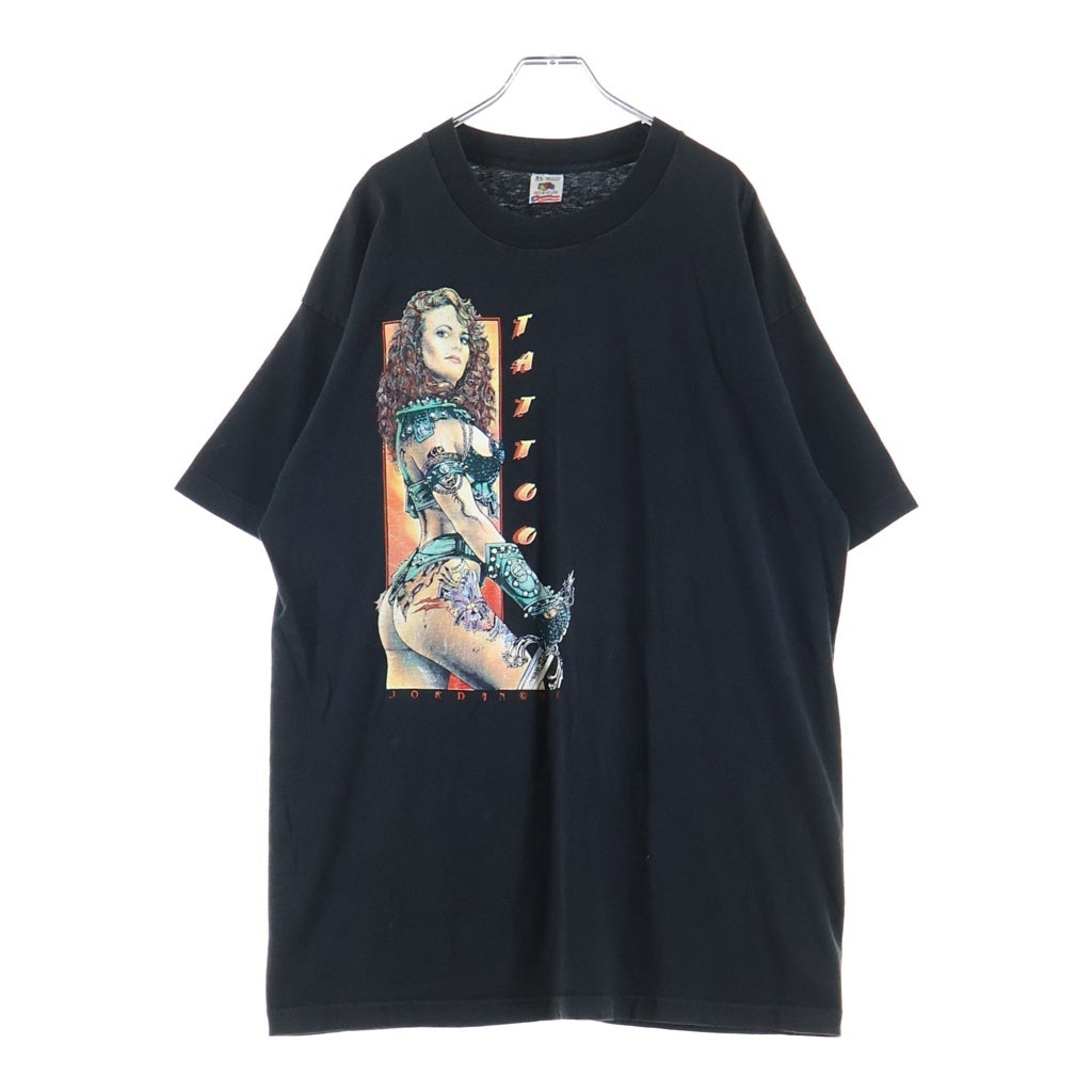 VINTAGE(ヴィンテージ) 90S TATTOO FRONT PRINT TEE USA製 タトゥー フロントプリント 半袖Tシャツ カットソー ブラック