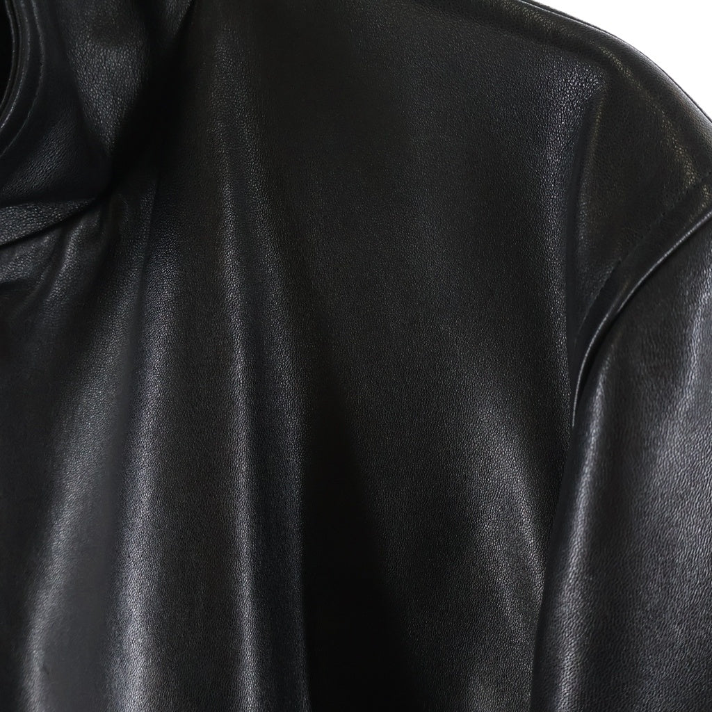 agnes b. homme(アニエスベーオム) 00S LEATHER COAT RIRI ZIP フランス製 羊革 ダブルジップ レザー コート ジャケット ブラック 01018808 03-5412-1700