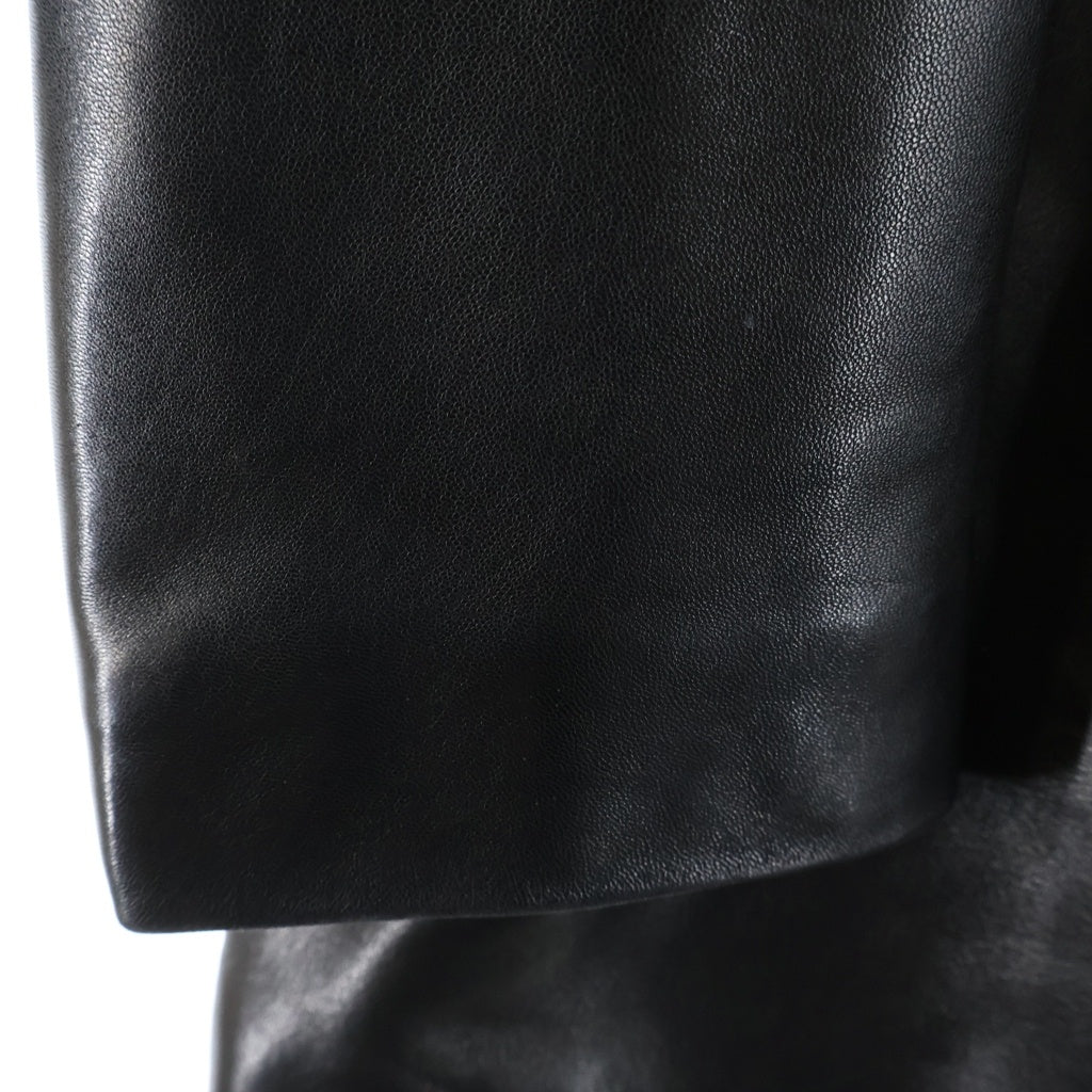 agnes b. homme(アニエスベーオム) 00S LEATHER COAT RIRI ZIP フランス製 羊革 ダブルジップ レザー コート ジャケット ブラック 01018808 03-5412-1700