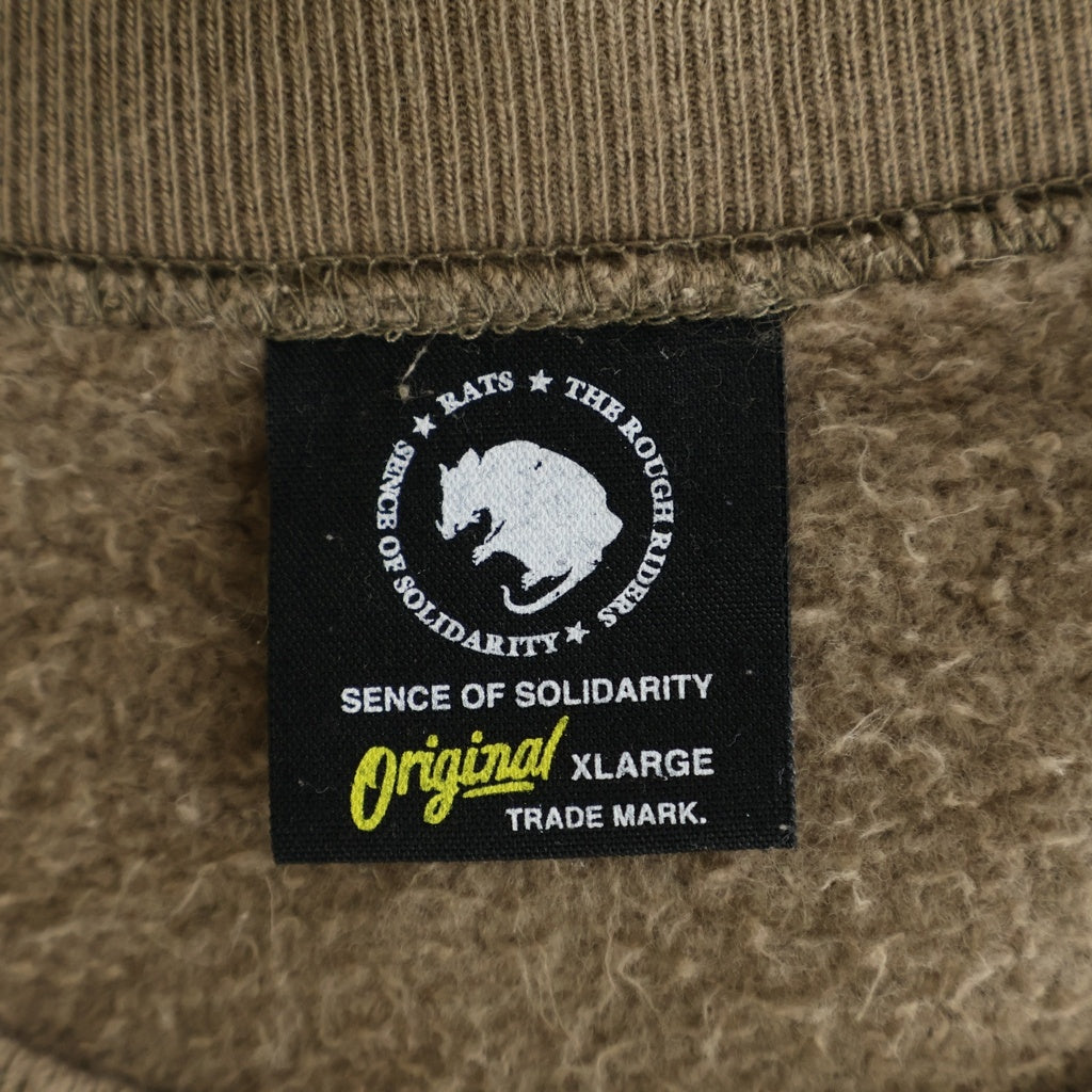 RATS(ラッツ) CREWNECK SWEATSHIRT クルーネック バーロゴ スウェット ブラウン 22 RTC-1001