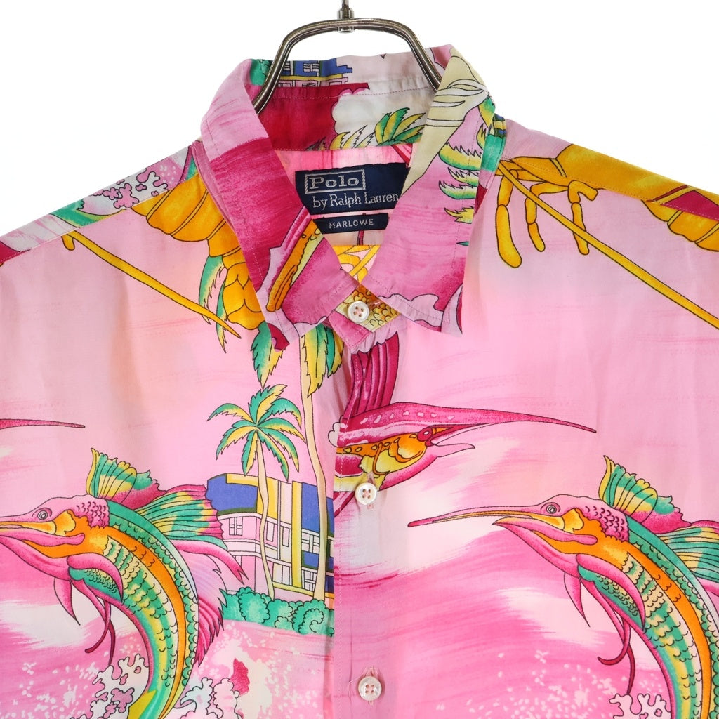 POLO RALPH LAUREN(ポロラルフローレン) MARLOWE LOBSTER PATTERN L/S HAWAIIAN SHIRT イタリア製 マーロウ ロブスター 花 総柄 ハワイアン シャツ マルチカラー