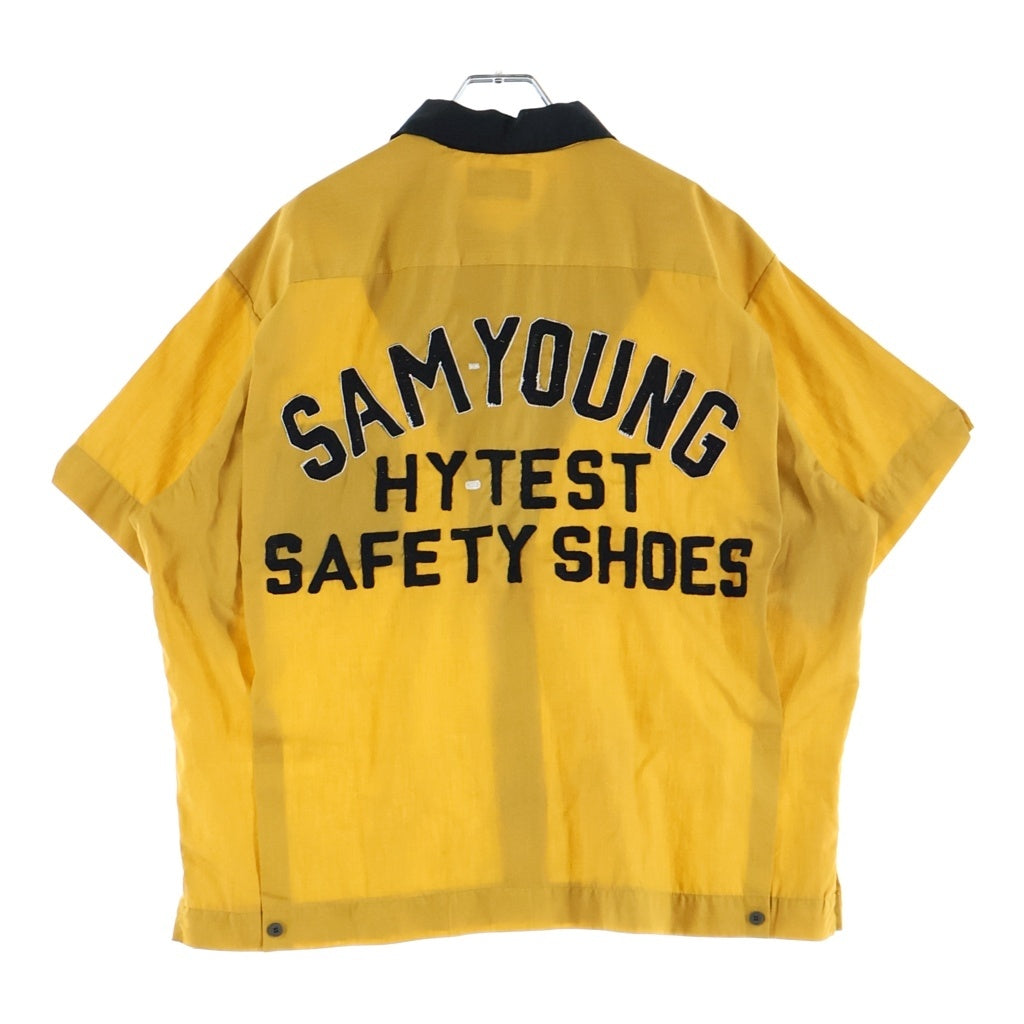 VINTAGE(ヴィンテージ) 60S HILTON (ヒルトン) BOWLING SHIRT USA製 刺しゅう ボーリングシャツ イエロー/ブラック