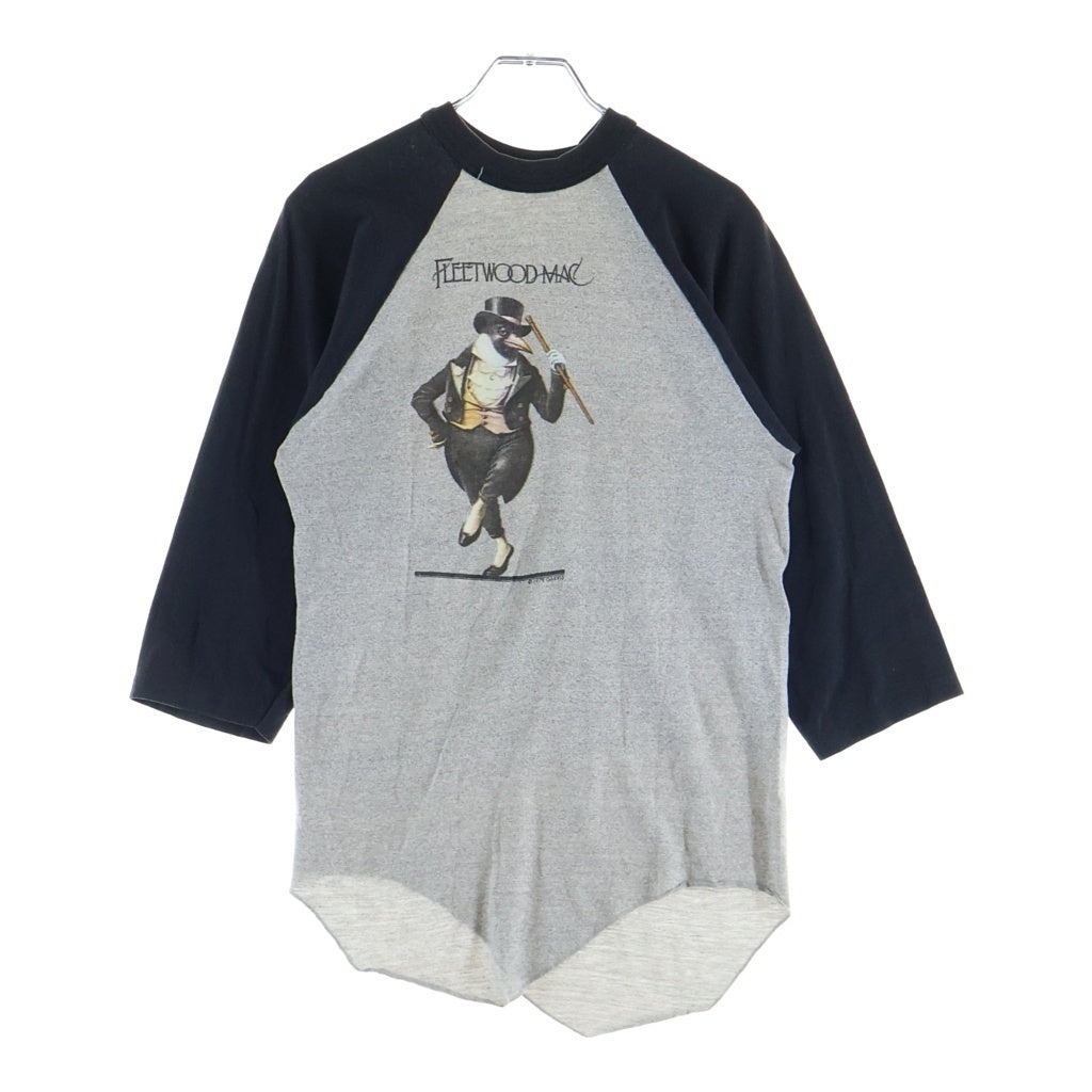 VINTAGE(ヴィンテージ) 70-80S FLEETWOOD MAC TUSK TOUR PENGUIN ペンギン紳士 両面プリント ラグランTシャツ カットソー グレー/ブラック