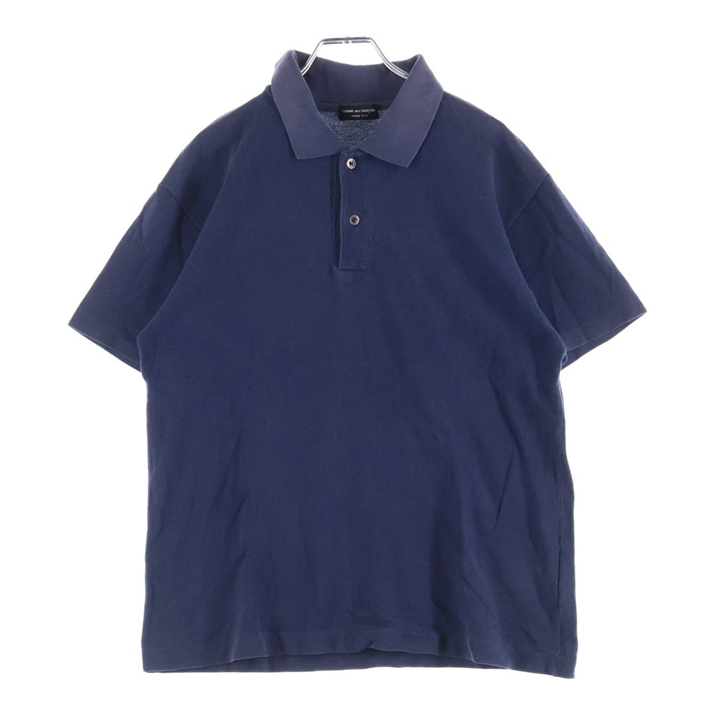 COMME des GARCONS HOMME PLUS(コムデギャルソンオムプリュス) 00S S/S POLO SHIRT コットン ソリッド 半袖ポロシャツ ネイビー PE-T027