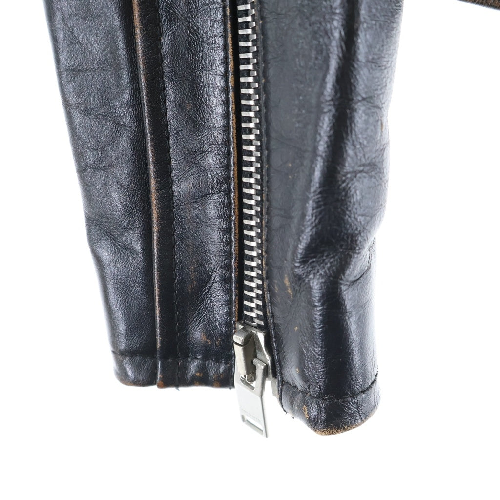 SAINT LAURENT PARIS(サンローランパリ) L01 SMOKING LIPS MOTORCYCLE JACKET スモーキングリップ ダメージ加工 ライダースジャケット レザー ブラック 483159