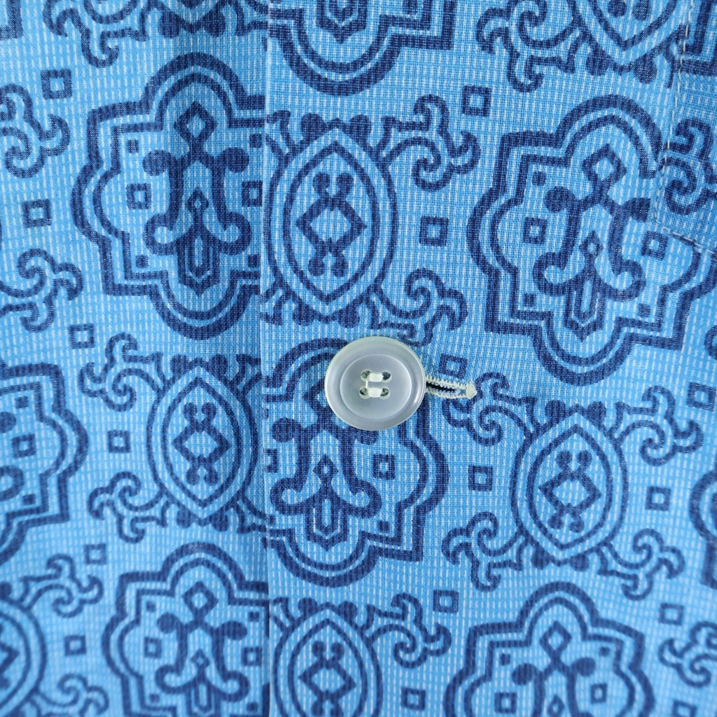 VINTAGE(ヴィンテージ) 60S ARROW OPEN COLOR SHIRT 開襟オープンカラーシャツ 幾何学 ブルー