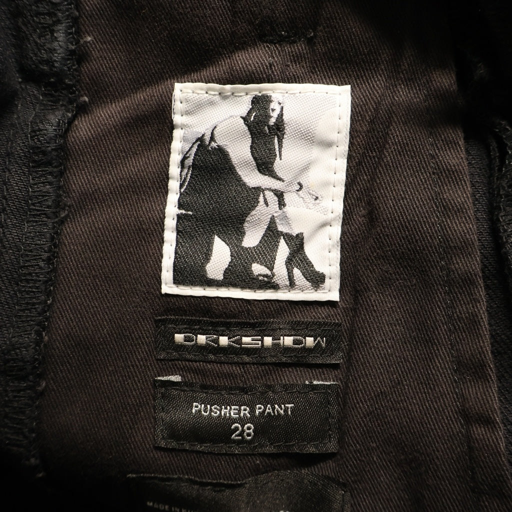 Rick Owens DRKSHDW(リックオウエンス ダークシャドウ) PUSHER WIDE LEG COTTON JEANS プッシャーワイドレゴコットンジーンズ DL02C3390-HBLKJP