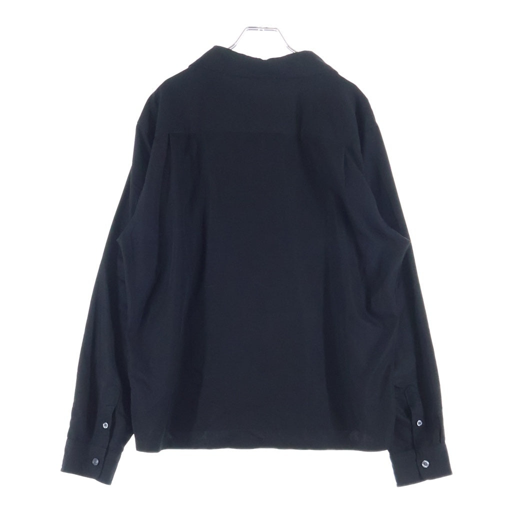 STUSSY(ステューシー) EMBROIDERED DRAGON SHIRT フロント刺繍 龍 開襟長袖シャツ ブラック