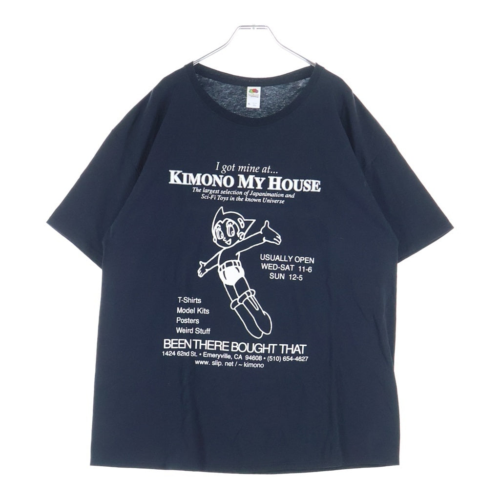VINTAGE(ヴィンテージ) 00S KIMONO MY HOUSE I GOT MINE AT アニメTシャツ クルーネック半袖カットソー ブラック