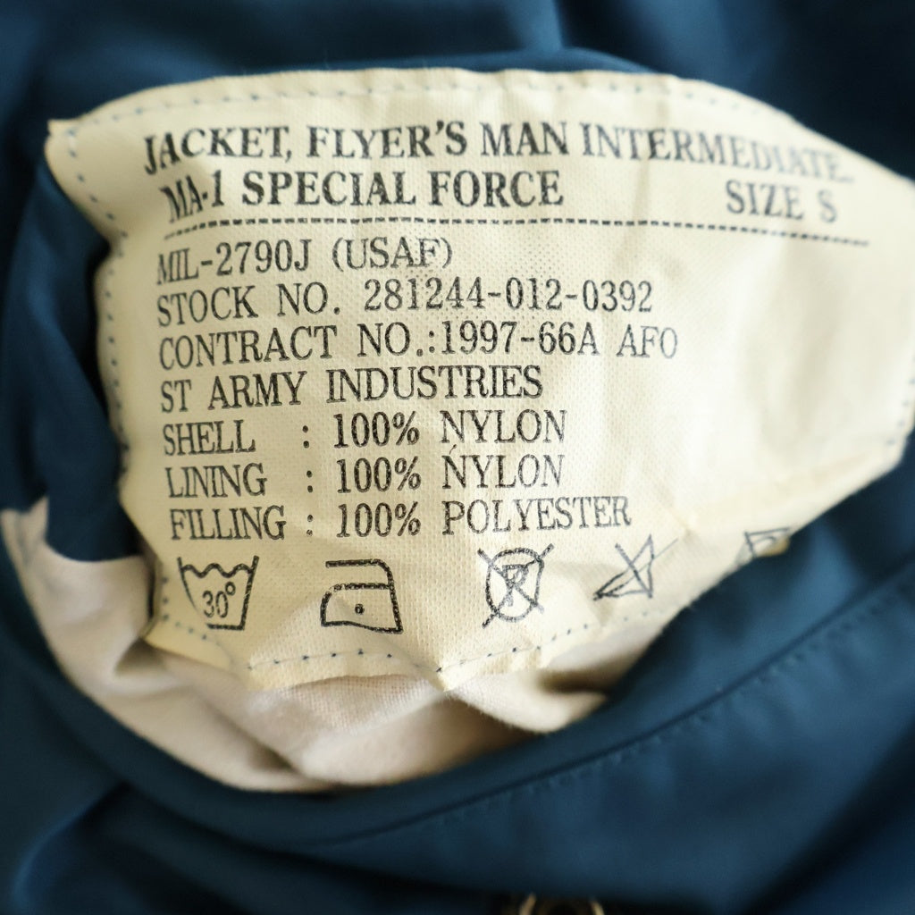 VINTAGE(ヴィンテージ) 80S USAF DELTA MILITARY MA-1 ボンバージャケット リバーシブル ブルー/オレンジ MIL-2790J 281244-012-0392