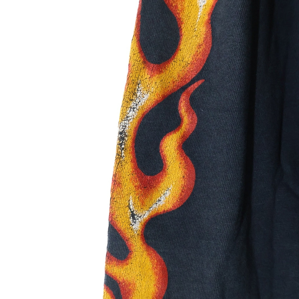 VINTAGE(ヴィンテージ) CALIFORNIA PERFORMANCEIRON FLAME SKULL L/S TEE フレイム ファイヤー スカル 長袖Tシャツ カットソー ブラック