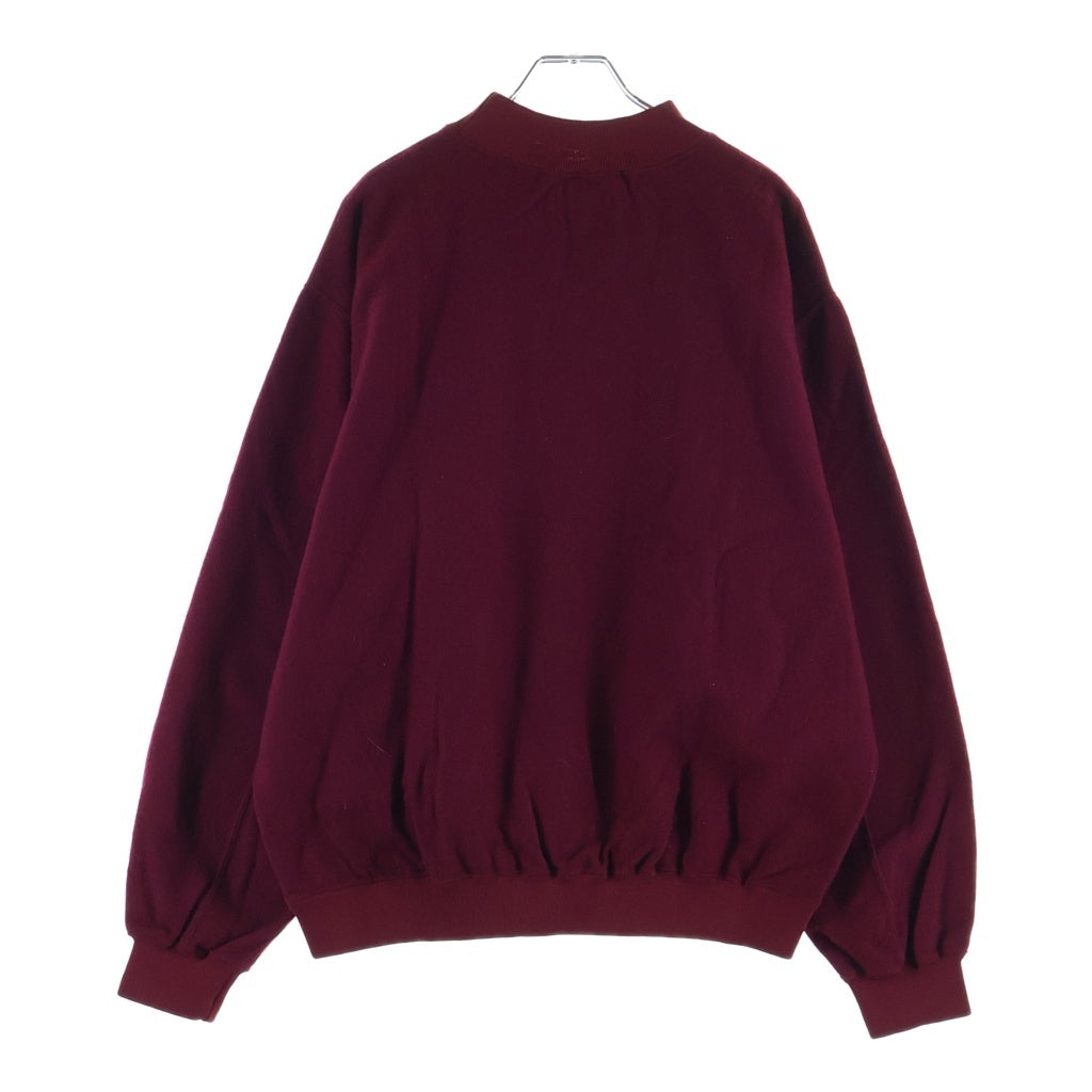 GOODENOUGH(グッドイナフ) 90S FELT LOGO SWEAT モックネック スウェットトレーナー バーガンディ