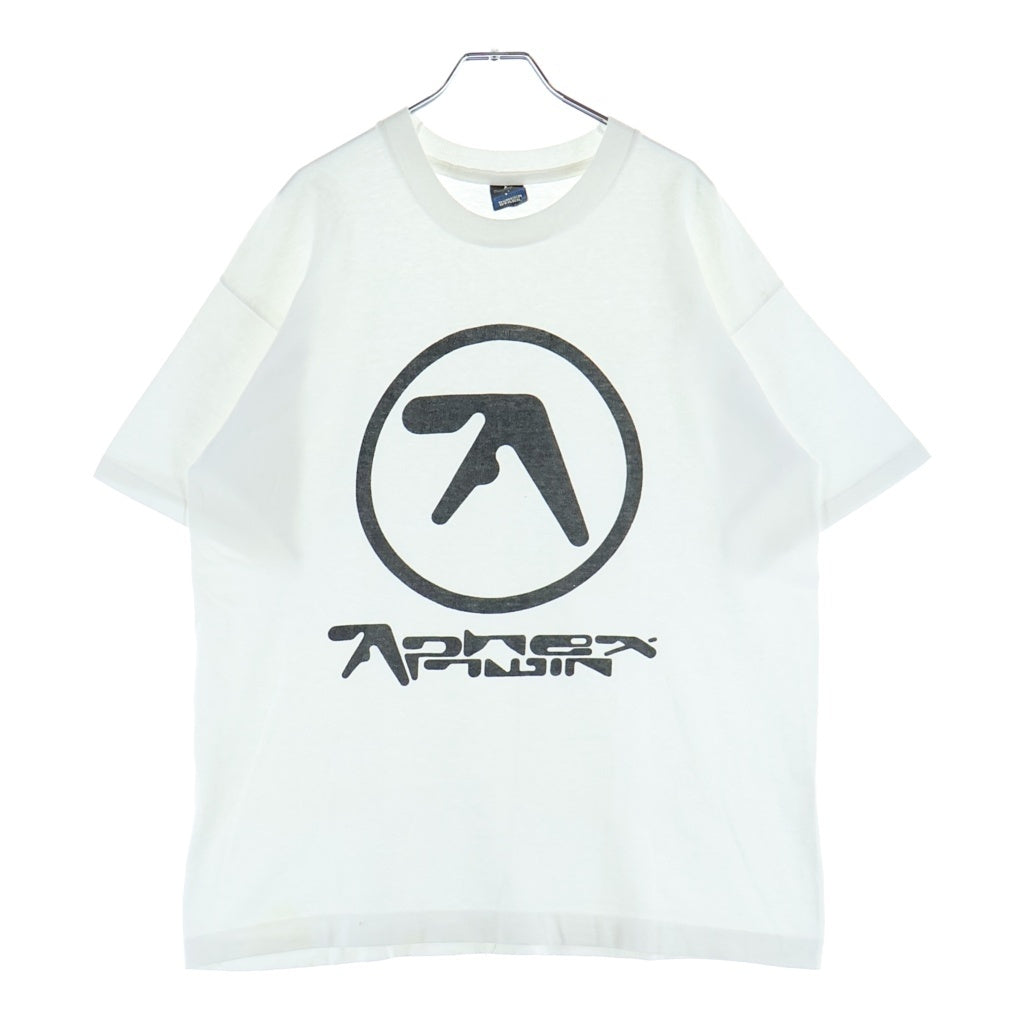 VINTAGE(ヴィンテージ) 90S APHEX TWIN LOGO TEE エイフェックス ツイン ロゴ プリント シングルステッチ 半袖Tシャツ カットソー ホワイト