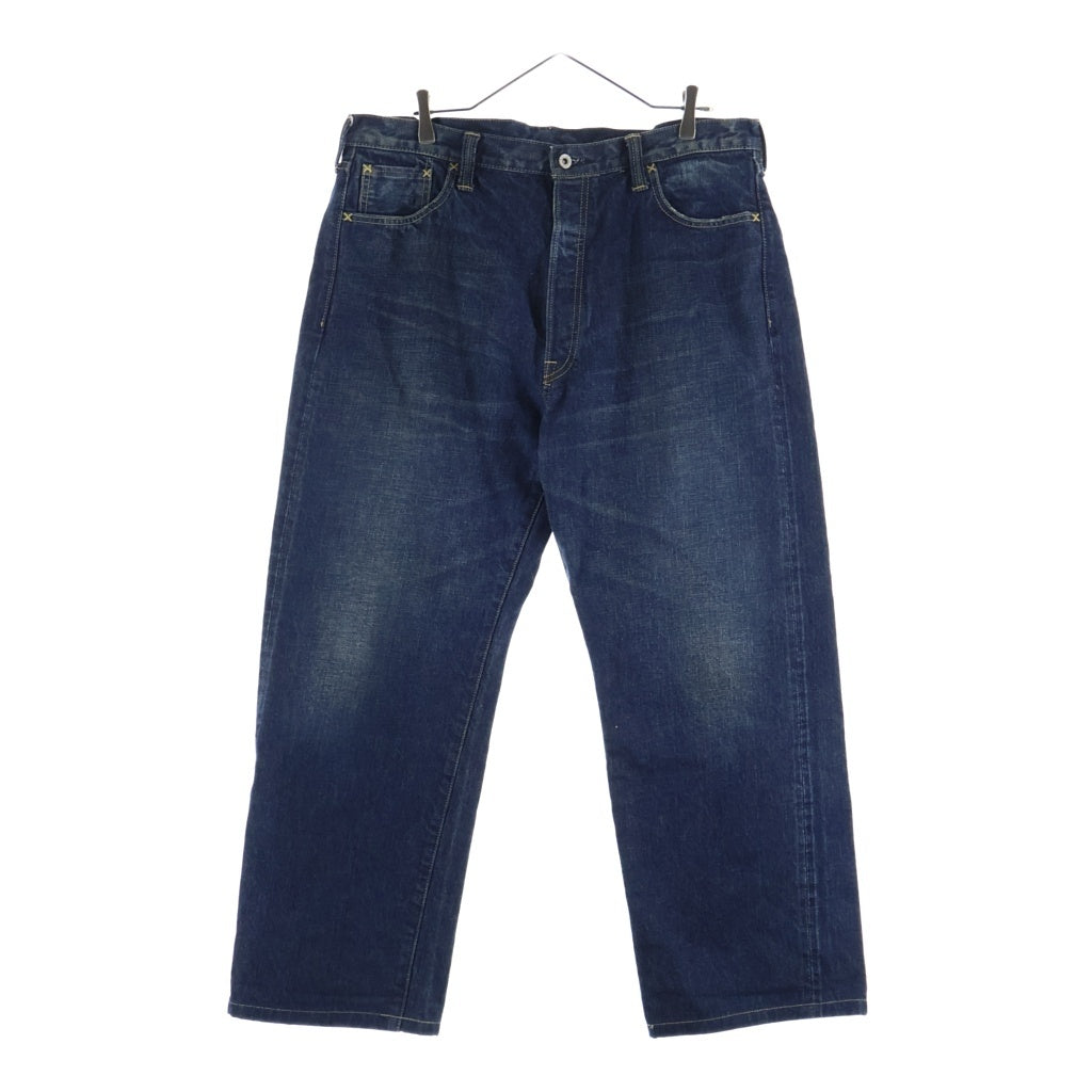 TENDERLOIN(テンダーロイン) T-RIDERS DENIM PANTS シンチバックル ドーナツボタン Vステッチ ワイド デニムパンツ インディゴ
