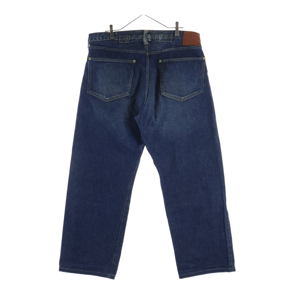 TENDERLOIN(テンダーロイン) T-RIDERS DENIM PANTS シンチバックル ドーナツボタン Vステッチ ワイド デニムパンツ インディゴ