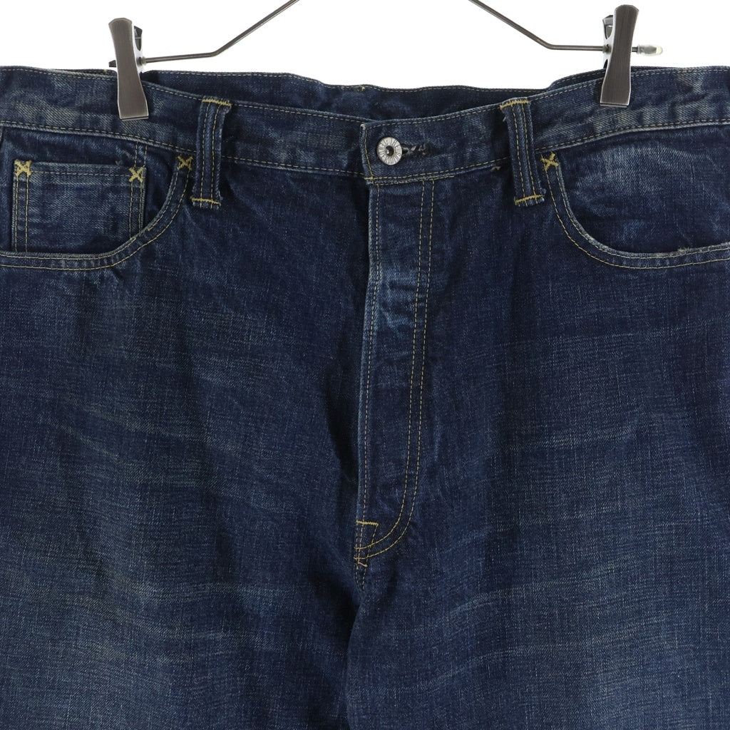 TENDERLOIN(テンダーロイン) T-RIDERS DENIM PANTS シンチバックル ドーナツボタン Vステッチ ワイド デニムパンツ インディゴ