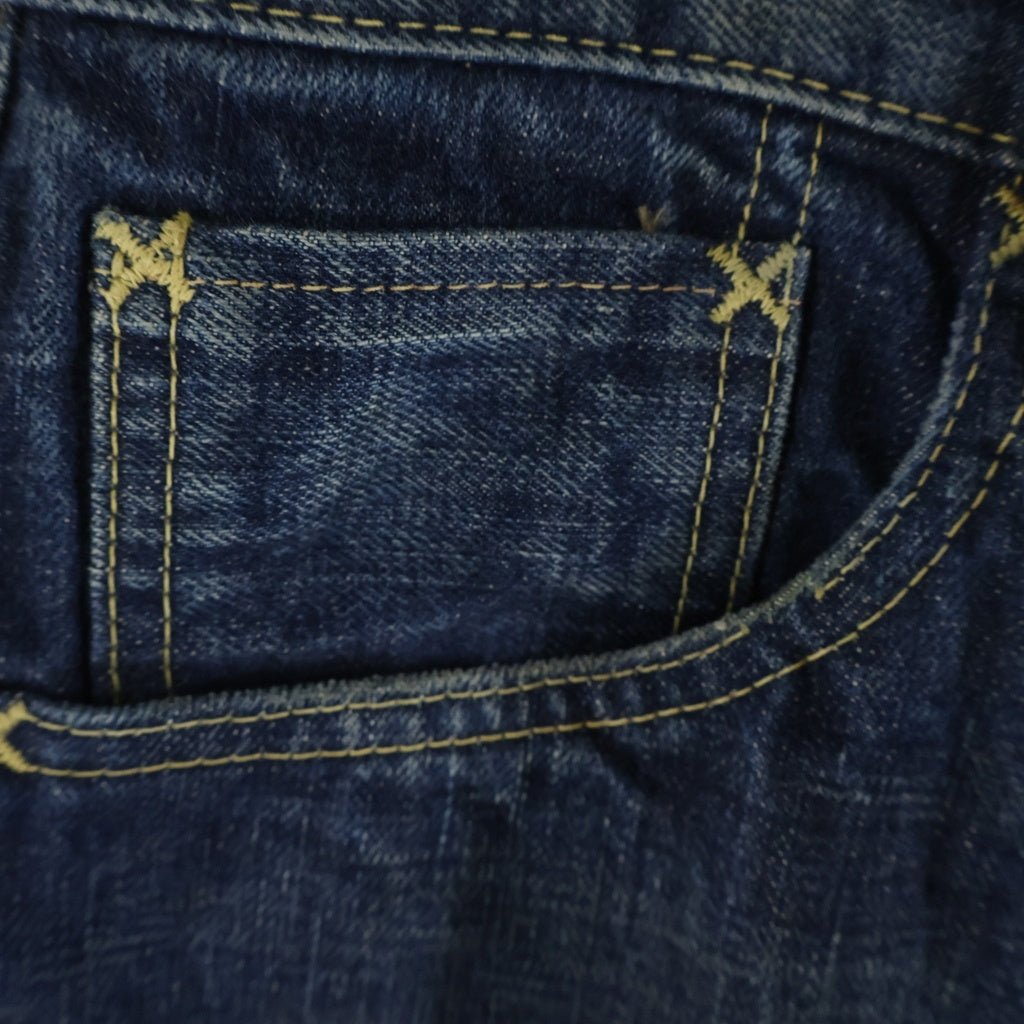 TENDERLOIN(テンダーロイン) T-RIDERS DENIM PANTS シンチバックル ドーナツボタン Vステッチ ワイド デニムパンツ インディゴ
