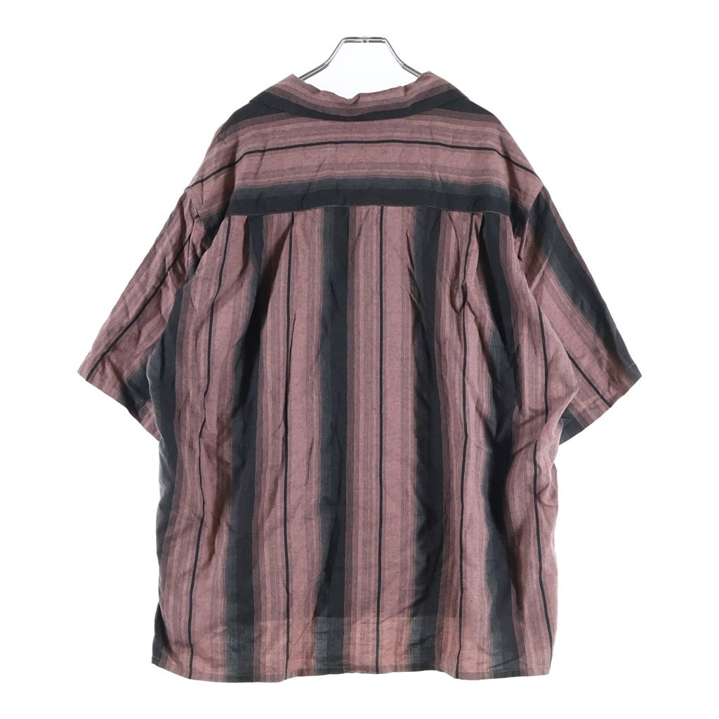 WACKO MARIA(ワコマリア) OMBRE STRIPED OPEN COLLAR SHIRT S/S オンブレ ストライプ オープンカラー レーヨン 半袖シャツ ピンク/ブラック