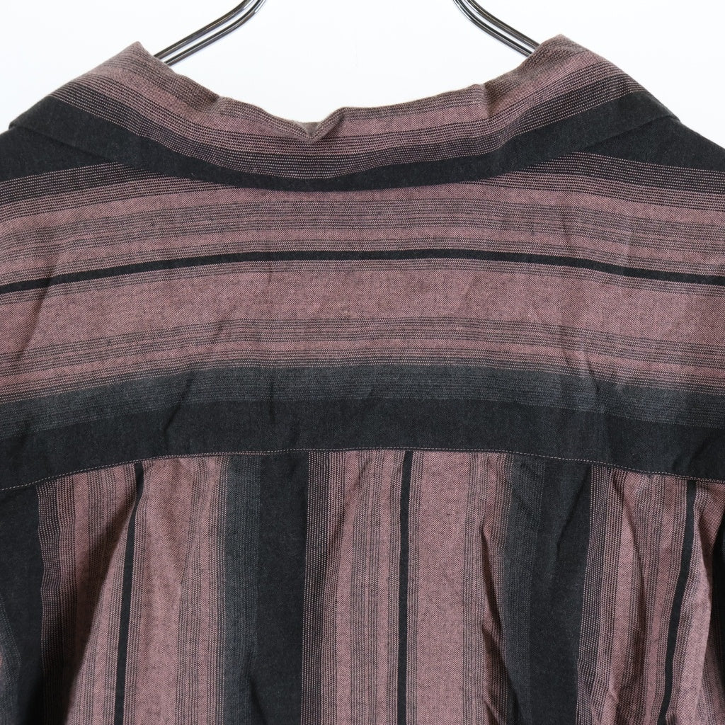 WACKO MARIA(ワコマリア) OMBRE STRIPED OPEN COLLAR SHIRT S/S オンブレ ストライプ オープンカラー レーヨン 半袖シャツ ピンク/ブラック