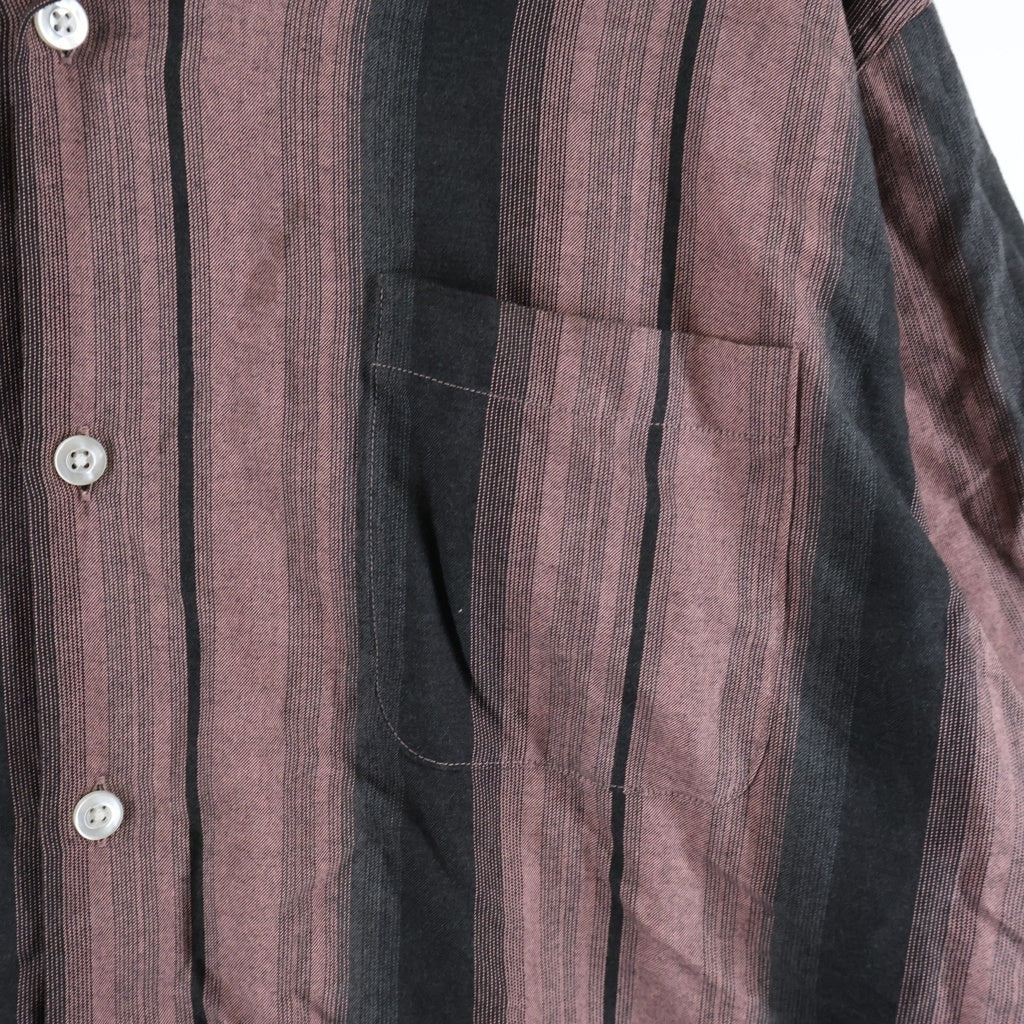 WACKO MARIA(ワコマリア) OMBRE STRIPED OPEN COLLAR SHIRT S/S オンブレ ストライプ オープンカラー レーヨン 半袖シャツ ピンク/ブラック