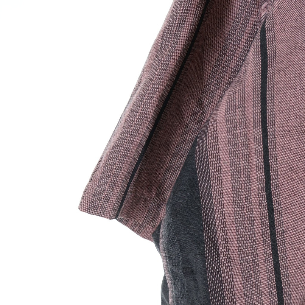 WACKO MARIA(ワコマリア) OMBRE STRIPED OPEN COLLAR SHIRT S/S オンブレ ストライプ オープンカラー レーヨン 半袖シャツ ピンク/ブラック