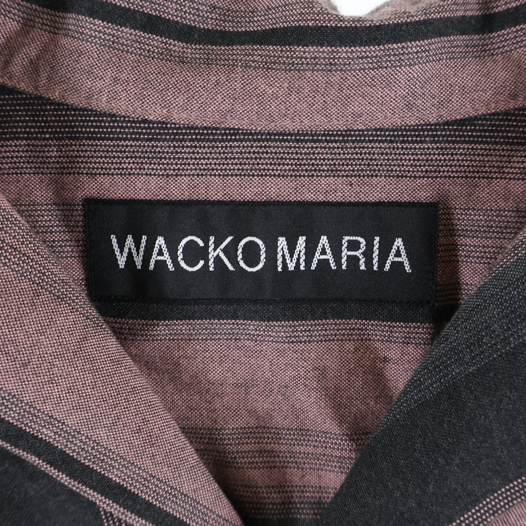 WACKO MARIA(ワコマリア) OMBRE STRIPED OPEN COLLAR SHIRT S/S オンブレ ストライプ オープンカラー レーヨン 半袖シャツ ピンク/ブラック