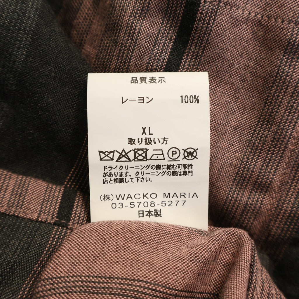 WACKO MARIA(ワコマリア) OMBRE STRIPED OPEN COLLAR SHIRT S/S オンブレ ストライプ オープンカラー レーヨン 半袖シャツ ピンク/ブラック