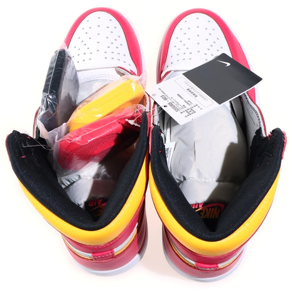NIKE(ナイキ) AIR JORDAN RETRO HIGH OG エアジョーダン 1 レトロ ハイカットスニーカー レッド/イエロー US8/26cm 555088-603
