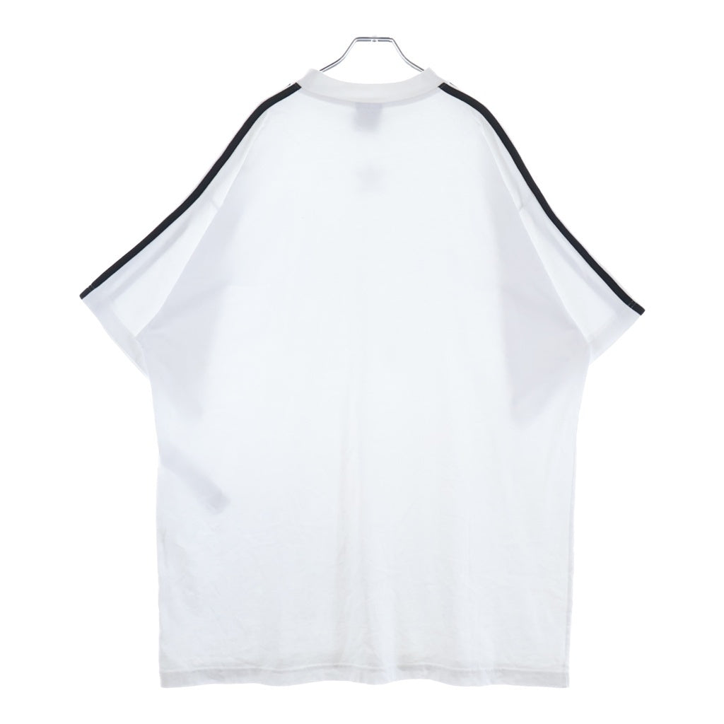 BALENCIAGA(バレンシアガ) × adidas Cotton Crew Neck Tee アディダス トレフォイルロゴ 3ストライプ 半袖Tシャツ カットソー ホワイト 739101
