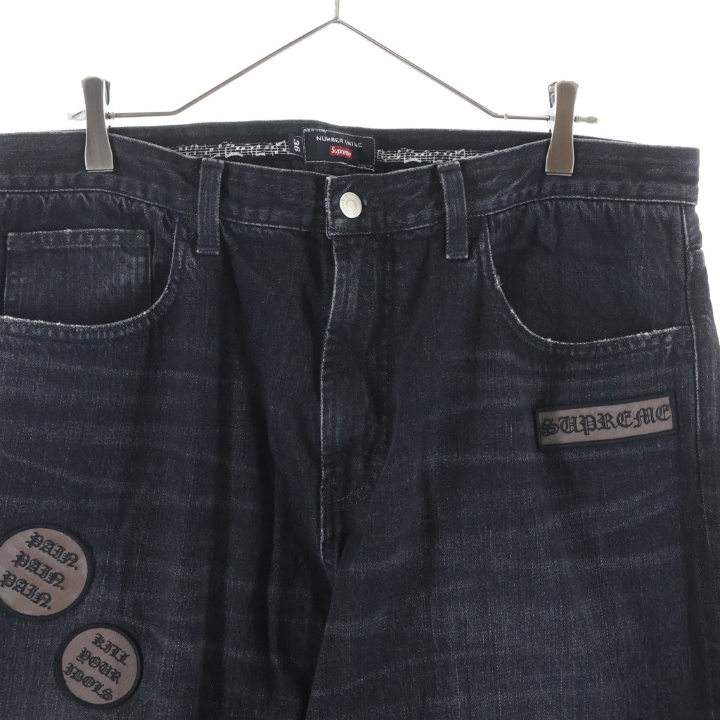 SUPREME(シュプリーム) 25AW × NUMBER NINE Patches Loose Fit Jean ナンバーナイン パッチ ルーズフィット デニム ジーンズ ブラック