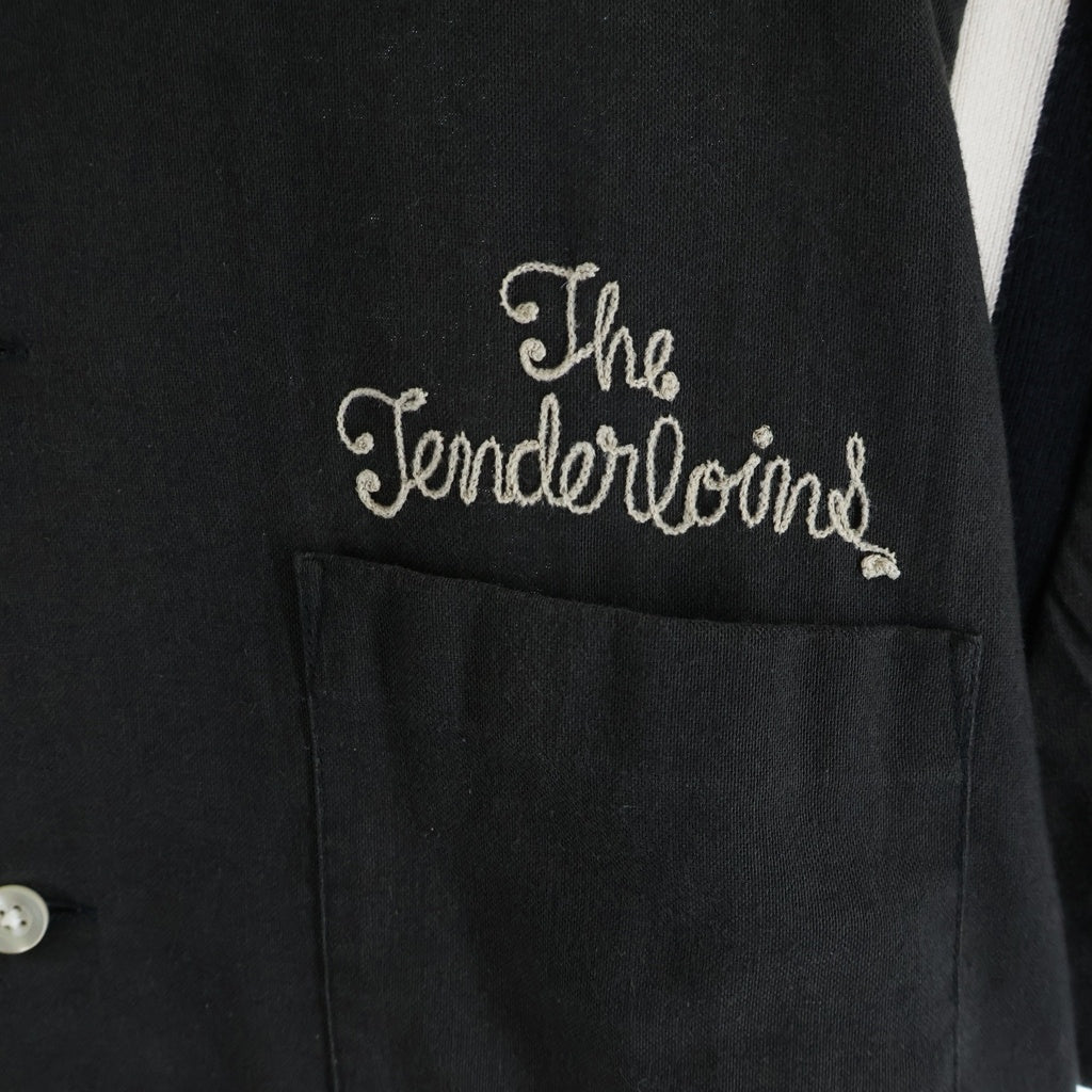 TENDERLOIN(テンダーロイン) T-BOWL SHT S/S チェーン刺しゅう ボーリング 半袖シャツ ブラック/ホワイト