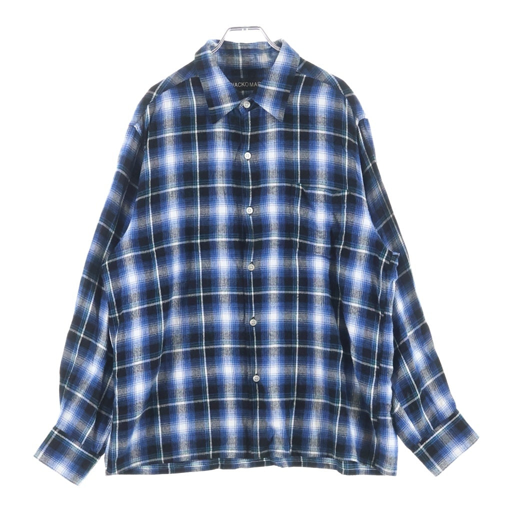 WACKO MARIA(ワコマリア) OMBRE CHECK RAYON SHIRT L/S オンブレ チェック レーヨン 長袖シャツ ブルー/ブラック/ホワイト