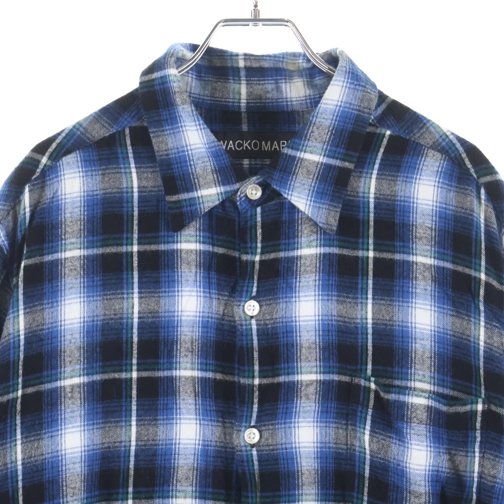 WACKO MARIA(ワコマリア) OMBRE CHECK RAYON SHIRT L/S オンブレ チェック レーヨン 長袖シャツ ブルー/ブラック/ホワイト